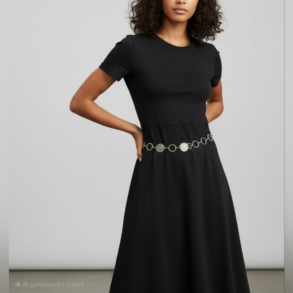 Metal Coin Motif Belt